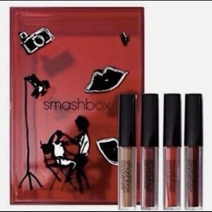 Smashbox Lip Gloss Collection - Bold Red, Rich Brown, Soft Cream